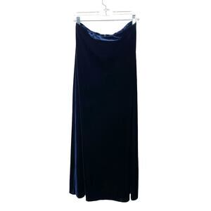 ALEX EVENINGS Long Velour Velvet Skirt M Dark Blue Goth Romantic Maxi Formal